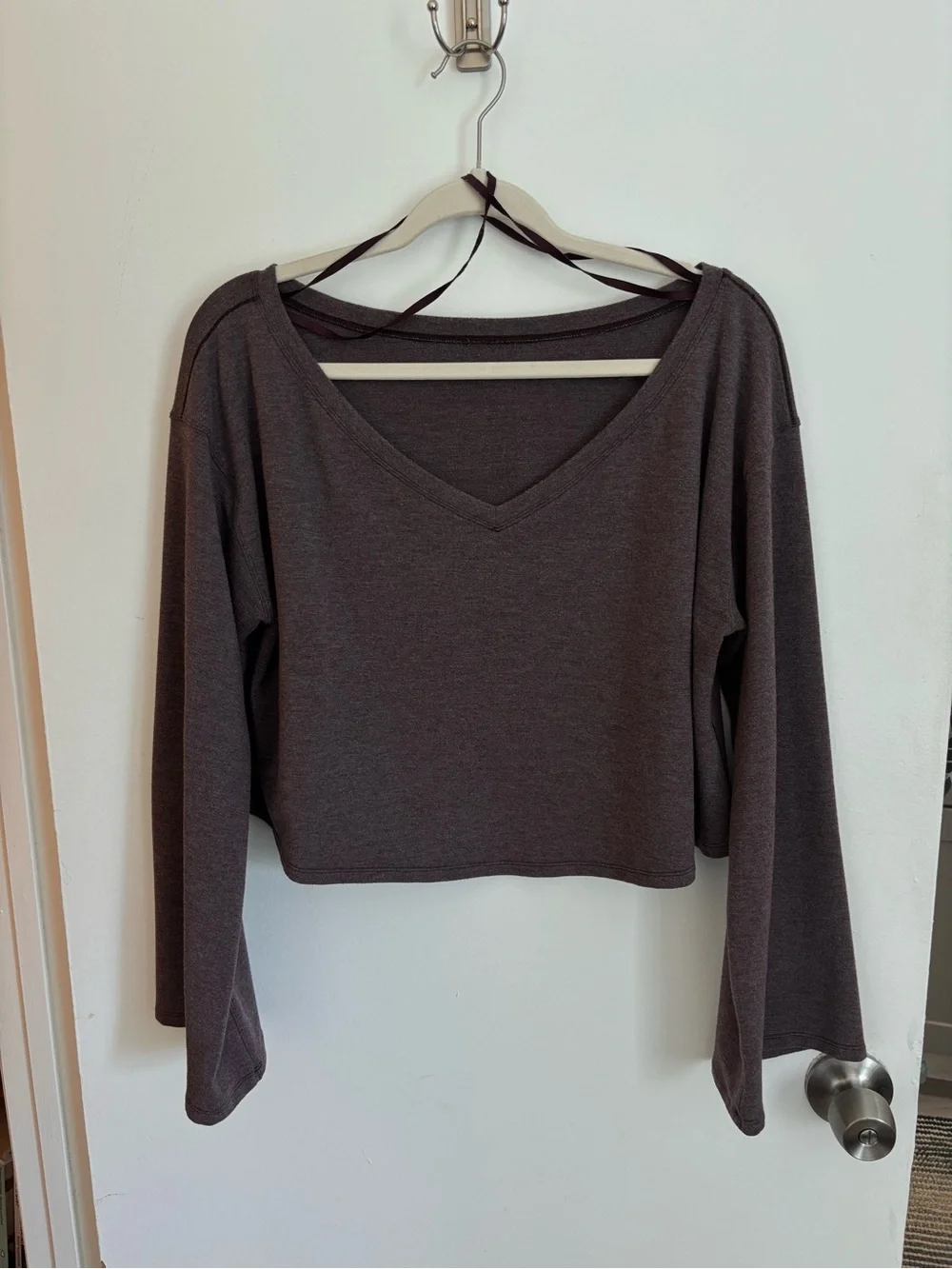 Lululemon V-Neck Bell Sleeve Crop Sweater